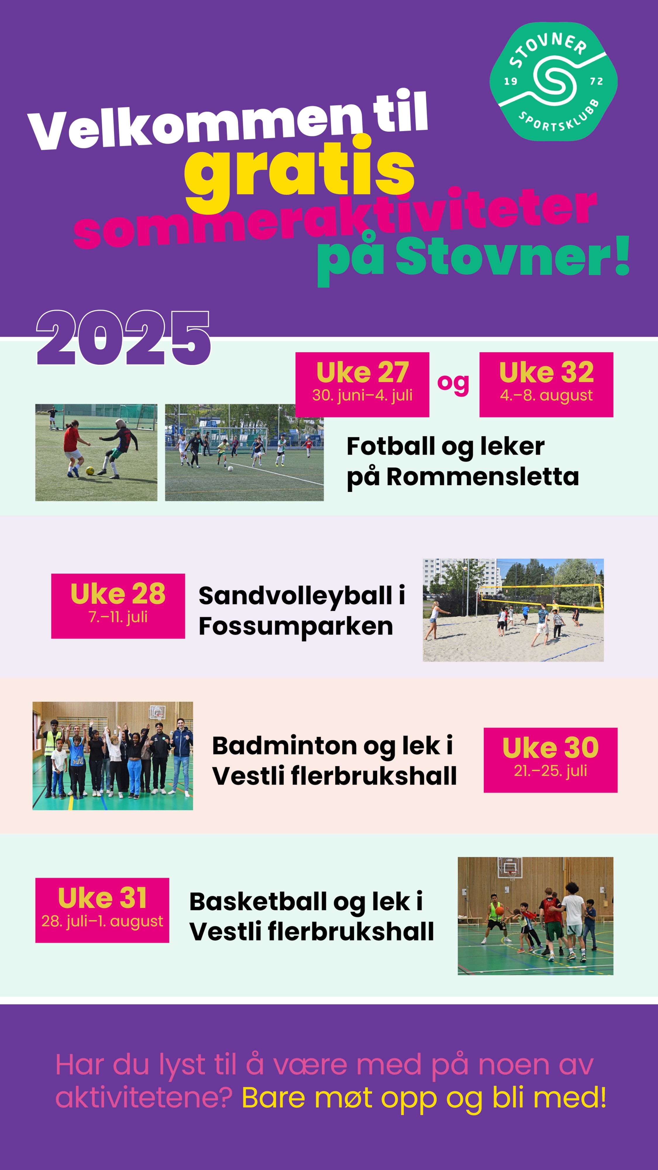 Gratis sommeraktiviteter for barn og ungdom på Stovner